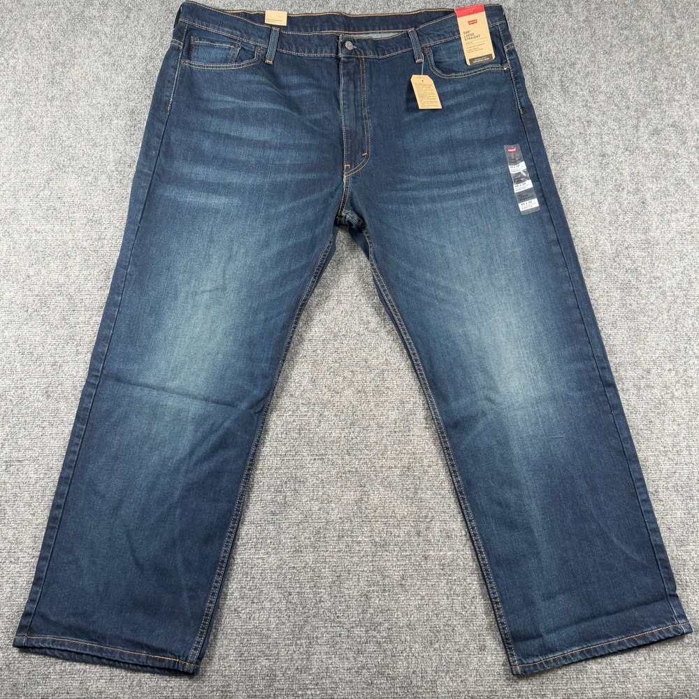 Levi's 569 Loose Straight Jeans Mens 44x32 Blue Stretch Denim New NWT